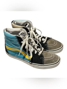 Vans High Top Sneakers in Blue, Yellow, Black, Gray mens 8.5